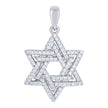 925 Sterling Silver Mens Cubic-Zirconia Star Of David Symbol Religious Charm Pendant