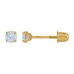 14Kt Yellow Gold Womens Cubic-Zirconia 3mm Round Stud Earrings