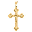 10kt Yellow Gold Mens Crucifix Cross Religious Charm Pendant