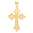 10kt Yellow Gold Mens Cross Religious Charm Pendant