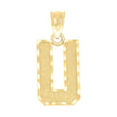 10kt Yellow Gold Unisex Textured Initial Letter U Charm Pendant