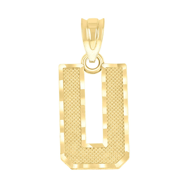 10Kt Gold Initial Letter Pendant "U"