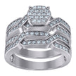 925 Sterling Silver Womens Cubic-Zirconia Duo Ring Set Size 6