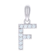 925 Sterling Silver Unisex Cubic-Zirconia Initial Alphabet F Charm Pendant