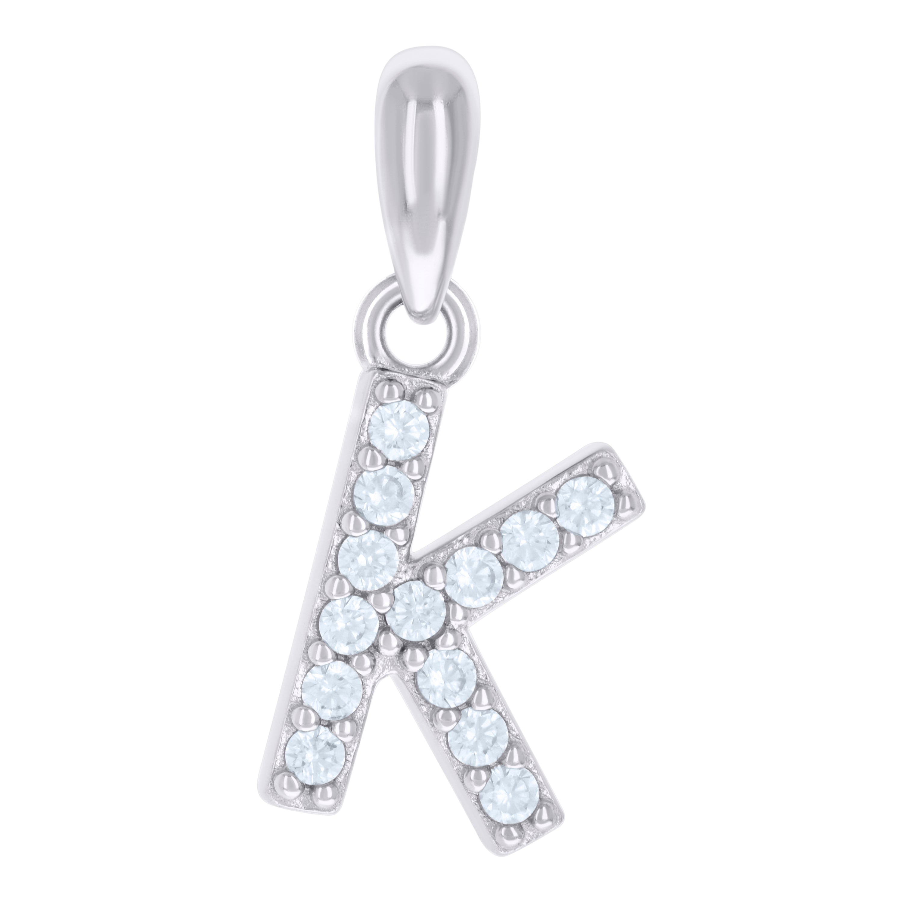 925 Sterling Silver Yellow-Tone Unisex Cubic-Zirconia Initial Alphabet J Charm Pendant