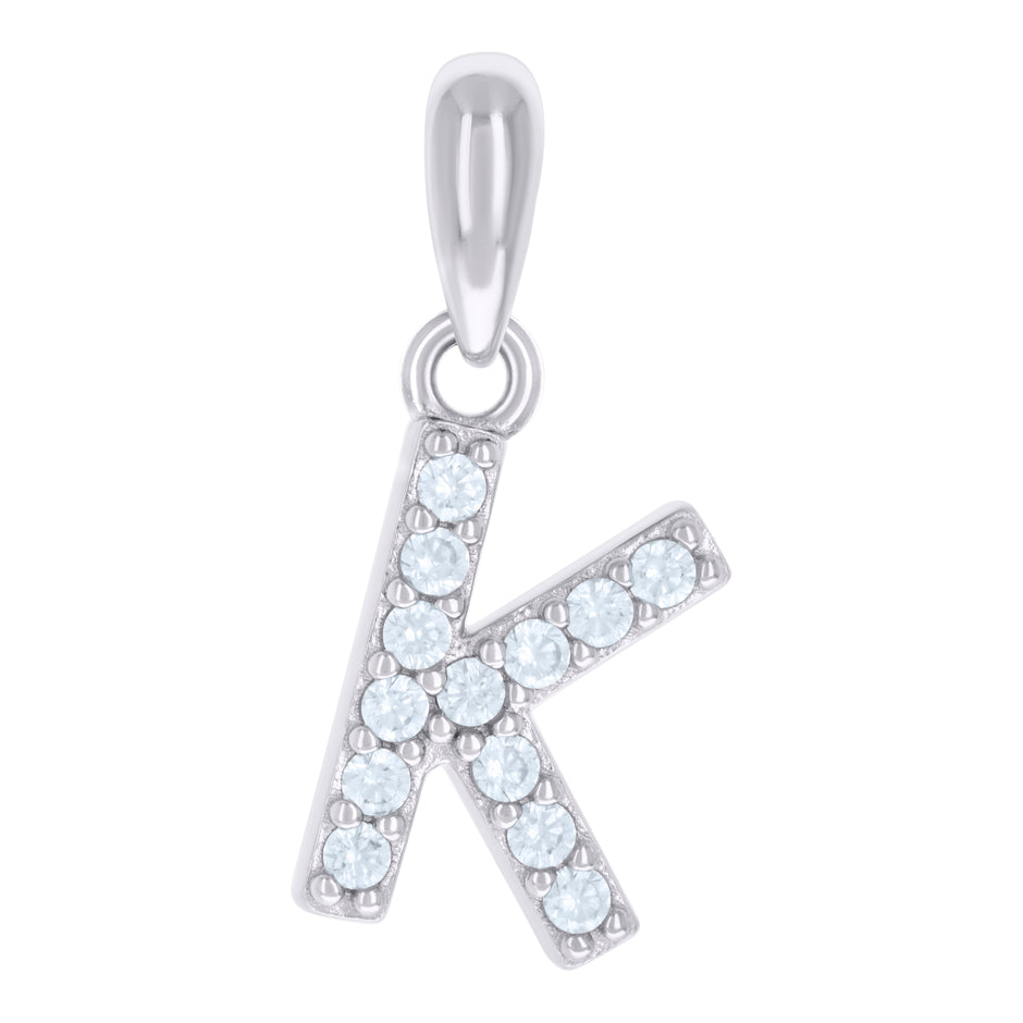 925 Sterling Silver Yellow-Tone Unisex Cubic-Zirconia Initial Alphabet J Charm Pendant