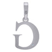 925 Sterling Silver Unisex Cubic-Zirconia Plain Initial Alphabet G Charm Pendant