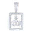925 Sterling Silver Unisex Cubic Zirconia Religious Allah Charm Pendant
