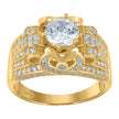 10kt Two-Tone Gold Womens Cubic Zirconia Engagement Ring