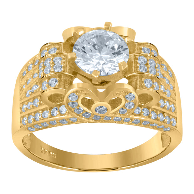 10kt Two-Tone Gold Womens Cubic Zirconia Engagement Ring