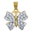 10kt Yellow Gold Womens Cubic-Zirconia Butterfly Insect Wildlife Charm Pendant