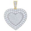 925 Sterling Silver Yellow-Tone Women Cubic-Zirconia Heart Charm Pendant
