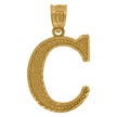 10kt Yellow Gold Unisex Diamond-Cut Initial Letter C Charm Pendant