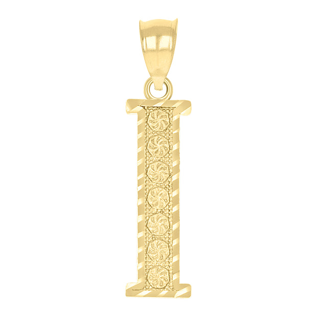 10Kt Gold Initial Letter Pendant "I"