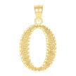 10kt Yellow Gold Unisex Diamond-Cut Initial Letter O Charm Pendant