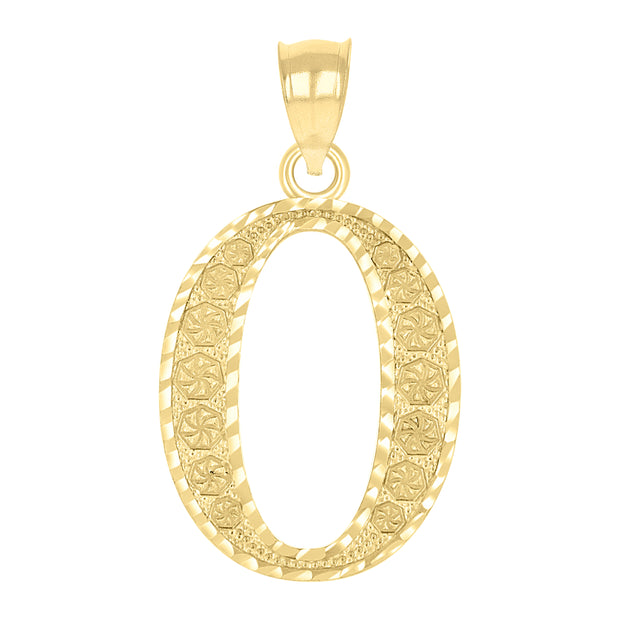 10Kt Gold Initial Letter Pendant "O"