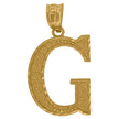 10kt Yellow Gold Unisex Diamond-Cut Initial Letter G Charm Pendant