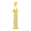 10kt Yellow Gold Unisex Diamond-Cut Initial Letter I Charm Pendant