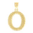 10kt Yellow Gold Unisex Diamond-Cut Initial Letter O Charm Pendant