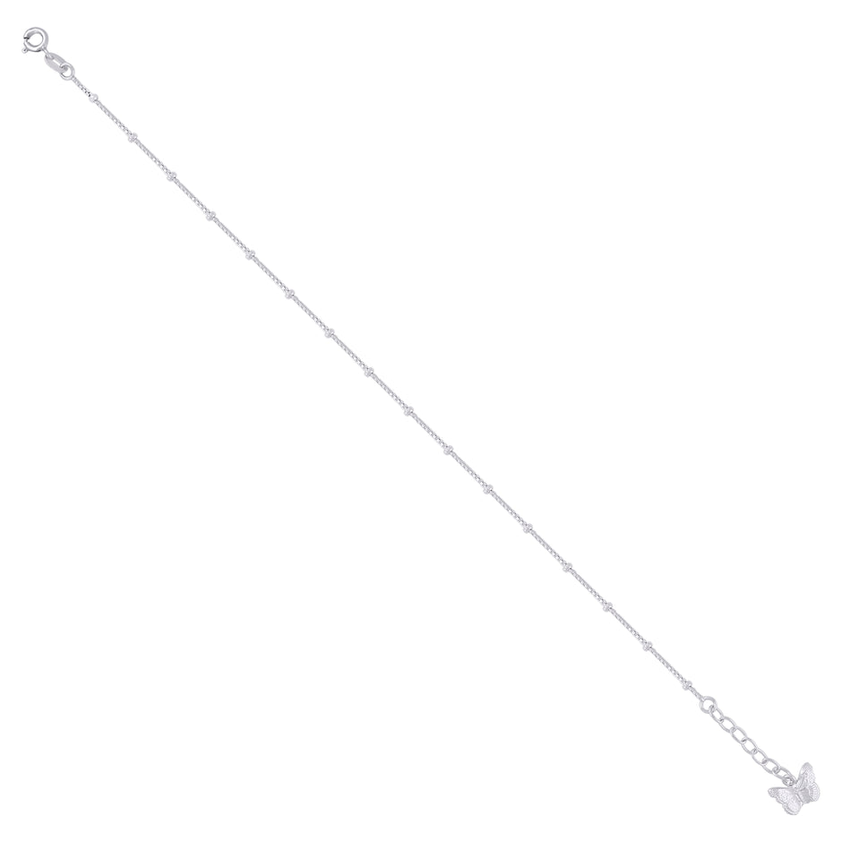 925 Sterling Silver Women Fashion Butterfly Anklet