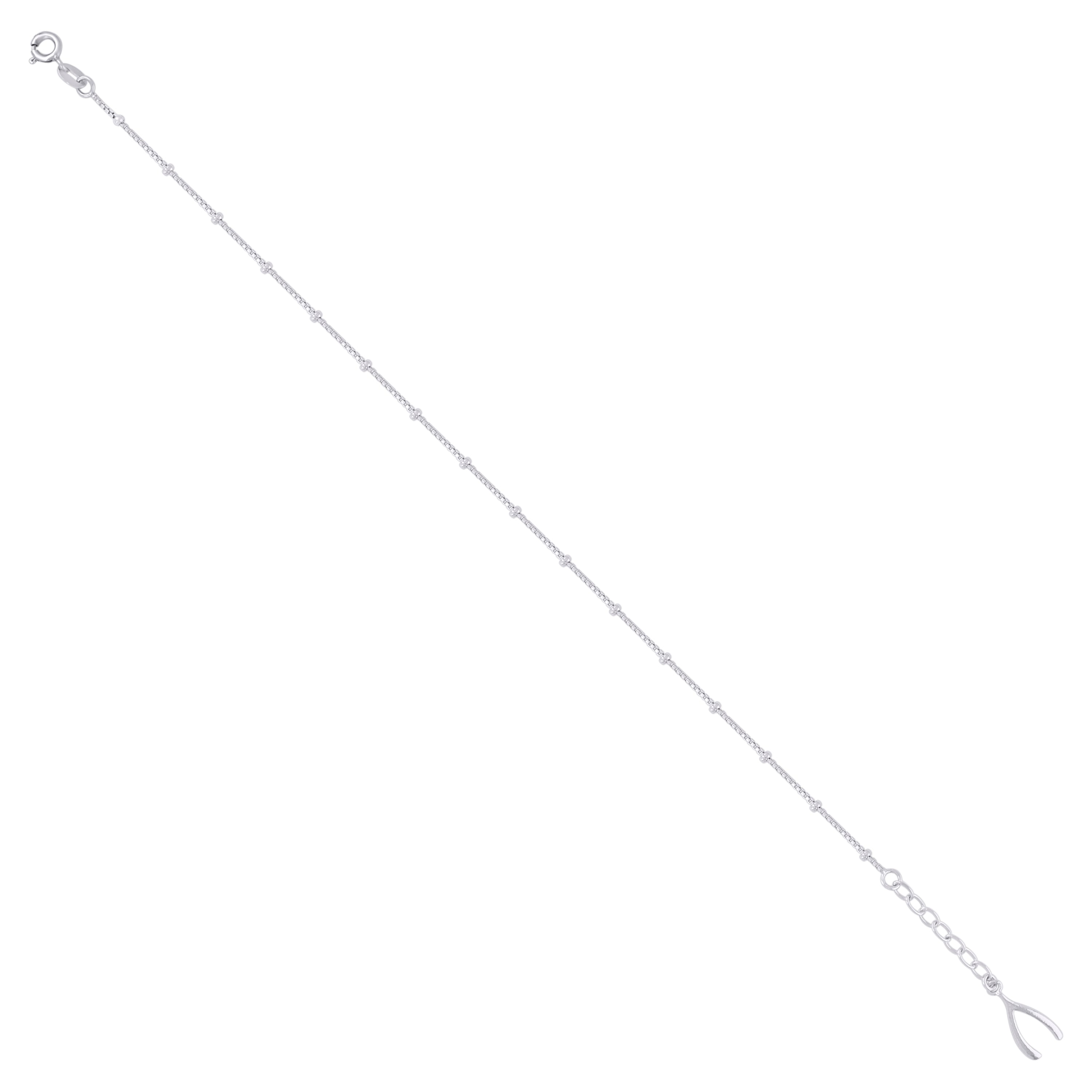 925 Sterling Silver Women Fashion Wish Bone Anklet
