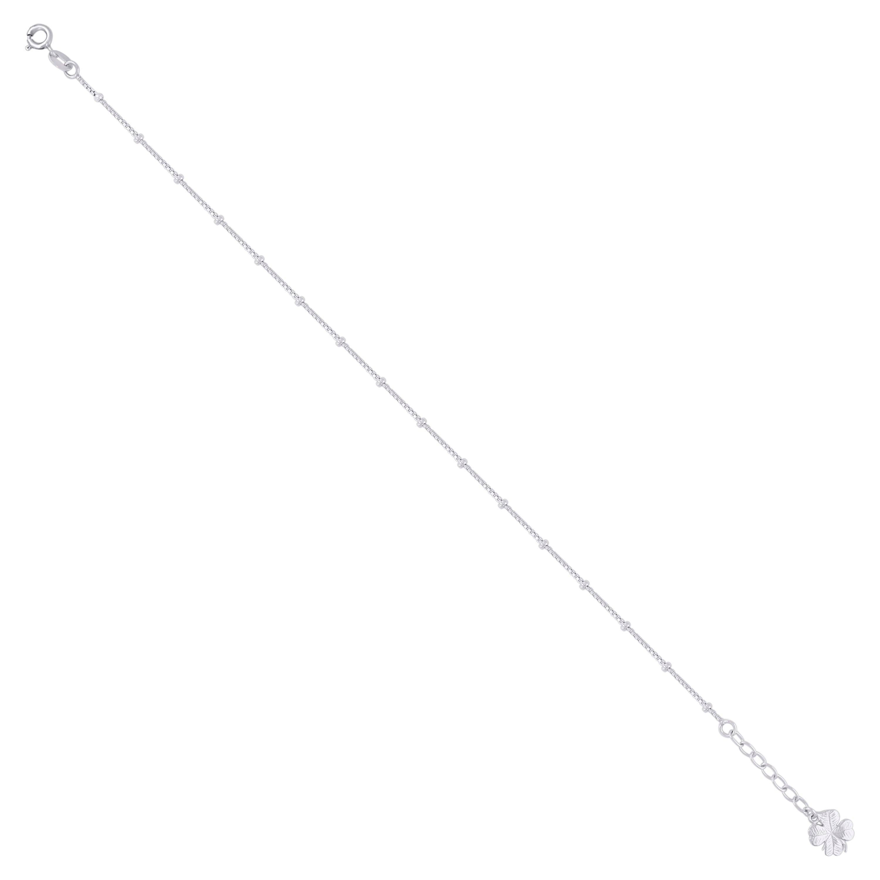 925 Sterling Silver Women Fashion Clover Leaf Anklet