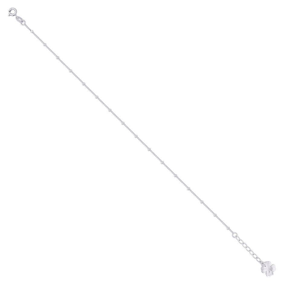 925 Sterling Silver Women Fashion Clover Leaf Anklet