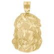 10kt Yellow Gold Textured Jesus Face Religious Charm Pendant