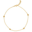14Kt Yellow Gold Womens Polished Finish Heart Anklet