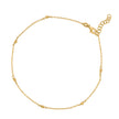 14Kt Yellow Gold Womens Polished Finish Textured Beaded Anklet