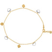14Kt Two-Tone Gold Womens Polished Finish Heart Anklet