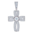 925 Sterling Silver Yellow-Tone Mens Cubic-Zirconia Cross Religious Charm Pendant 