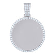 925 Sterling Silver Mens Cubic-Zirconia Picture Frame Charm Pendant