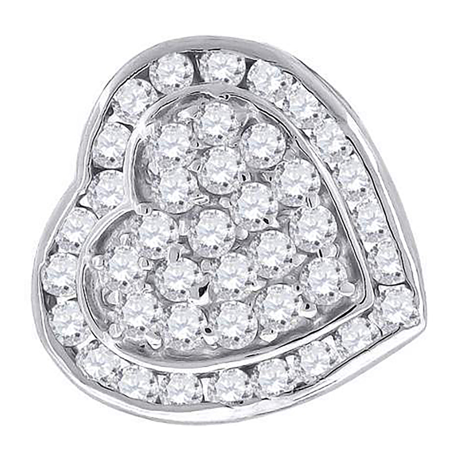 925 Sterling Silver Womens Cubic Zirconia Heart Charm Pendant