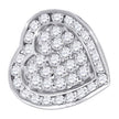 925 Sterling Silver Womens Cubic Zirconia Heart Charm Pendant