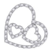 925 Sterling Silver Womens Cubic Zirconia Heart Triple Charm Pendant