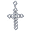 925 Sterling Silver Mens Cubic-Zirconia Cross Religious Charm Pendant 