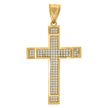 10kt Yellow Gold Unisex Cubic-Zirconia Cross Polished Finish Religious Charm Pendant