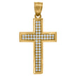 10kt Yellow Gold Unisex Cubic-Zirconia Latin Cross Religious Charm Pendant