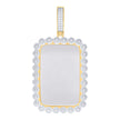 925 Sterling Silver Yellow-Tone Mens Cubic-Zirconia Dog Tag Fashion Charm Pendant 