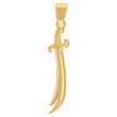 925 Sterling Silver Yellow-Tone Mens Scimitar Knife Charm Pendant