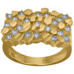 10kt Yellow Gold Mens Cubic Zirconia Nugget Fashion Ring