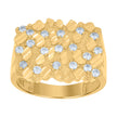 10kt Yellow Gold Mens Cubic-Zirconia Nugget Fashion Ring 