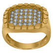 10kt Yellow Gold Mens Cubic Zirconia Nugget Fashion Ring