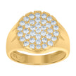 10kt Yellow Gold Mens Cubic Zirconia Round Head Fashion Ring