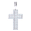 925 Sterling Silver Unisex Cz Cross Religious Charm Pendant