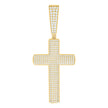 925 Sterling Silver Yellow-Tone Unisex Cz Cross Religious Charm Pendant