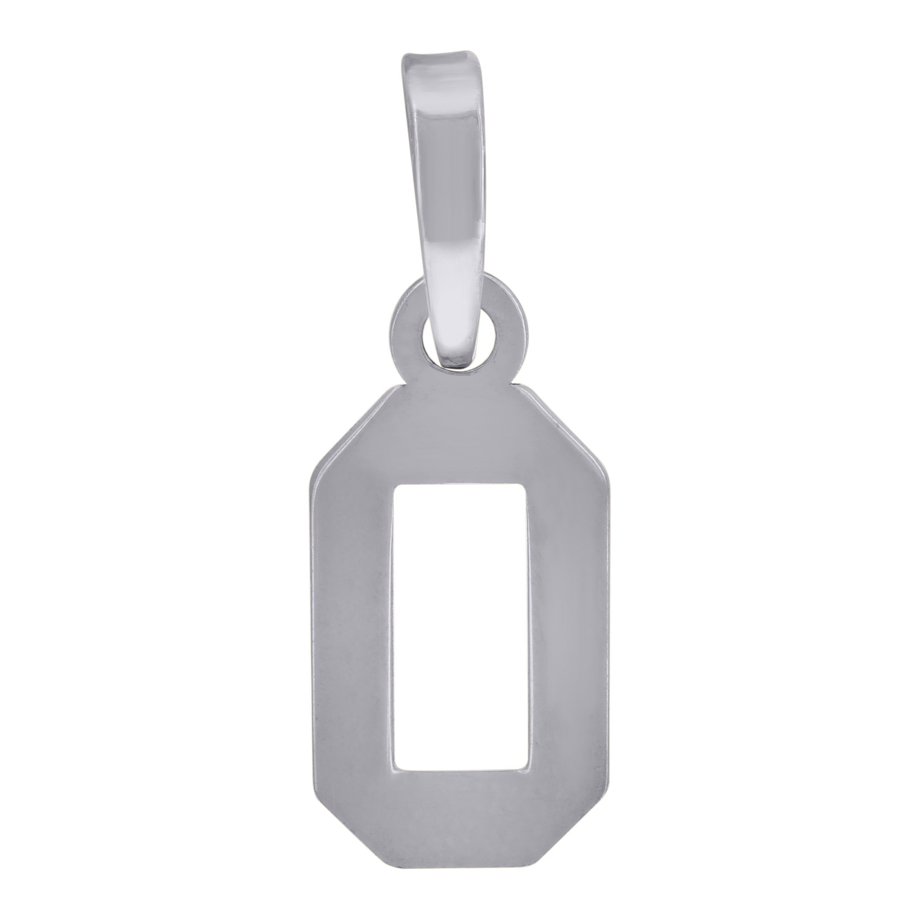 925 Sterling Silver Unisex Initial Number 0 Charm Pendant