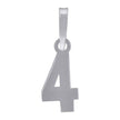 925 Sterling Silver Unisex Initial Number 4 Charm Pendant