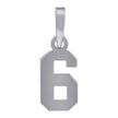 925 Sterling Silver Unisex Initial Number 6 Charm Pendant